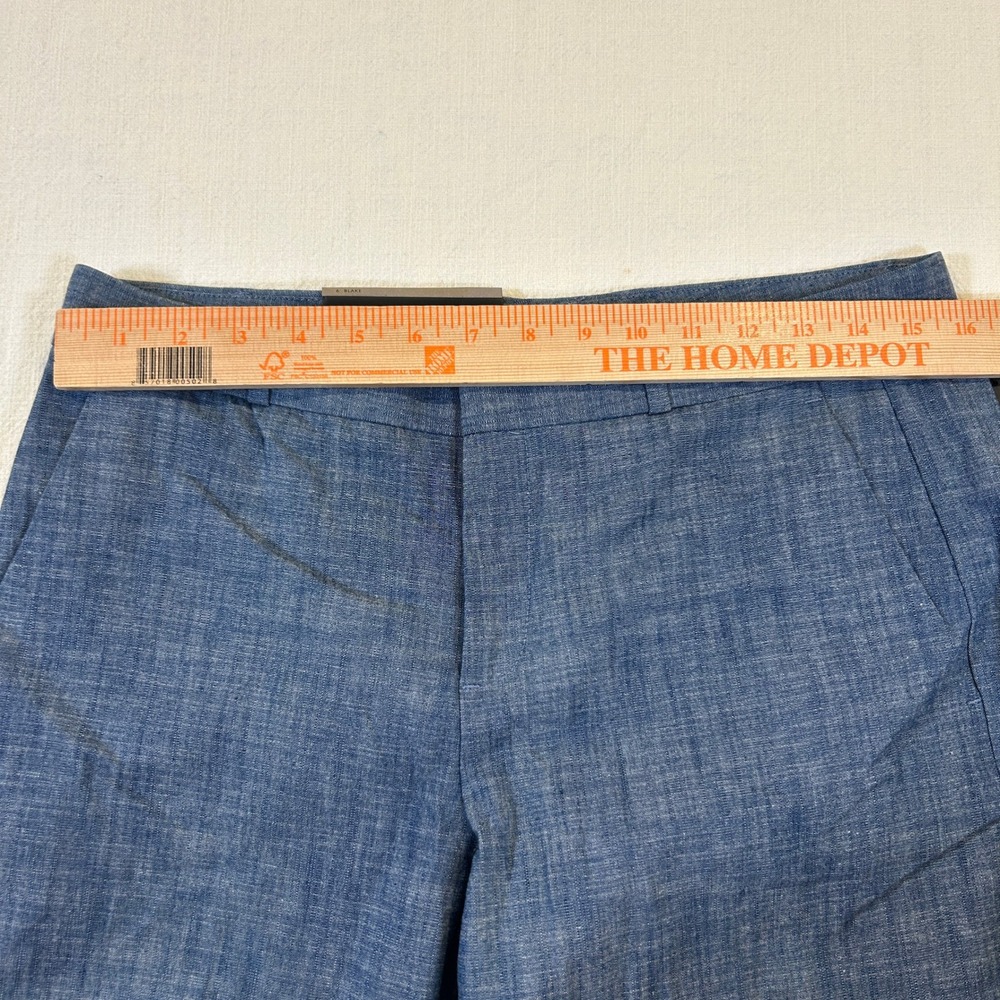 Women's Banana Republic Blake Wide Leg Pants Blue Linen Blend Mid Rise Sz 6 NWT - Picture 5 of 11